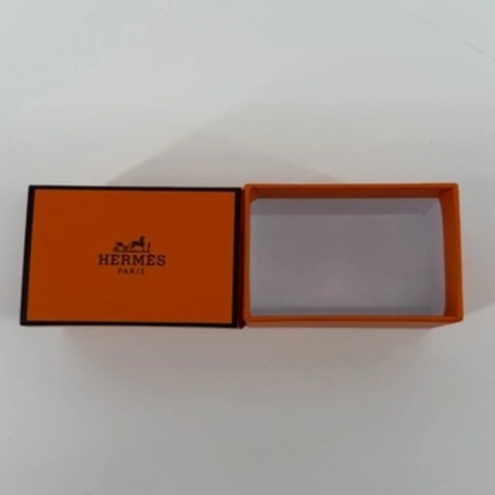 Hermes Paris Small Orange Jewelry Gift Box Sliding Drawer 2.5x1.5x1.5 Inch